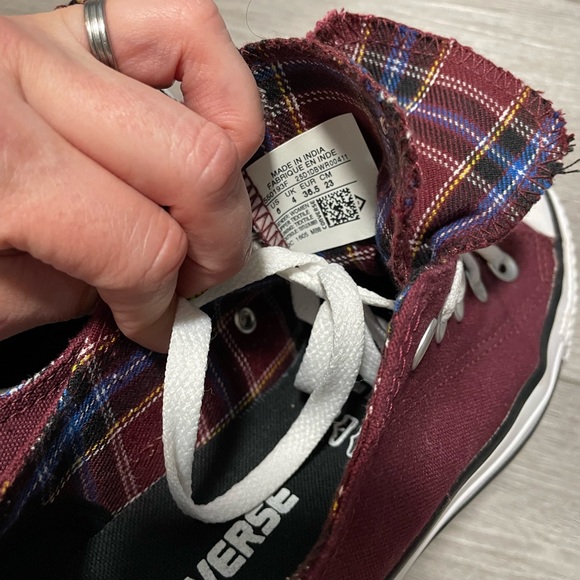 Maroon/Plaid Converse - Picture 8 of 8